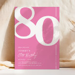 Cute rose 80th Birthday Party Invitation<br><div class="desc">Présentant une invitation à la fête du 80e anniversaire rose et blanc qui allie harmonieusement le charme de l'ancien monde de l'audacieux numéro de police serif '80' avec un modèle moderne et convivial. Cette invitation n'est pas seulement une carte, c'est un souvenir significatif de chérir le jalon de l'âge de...</div>