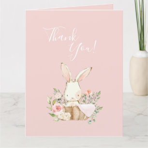 Cute rose Aquarelle Bunny Baby shower C Merci