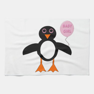 Cute rose bébé fille Penguin Serviette de cuisine