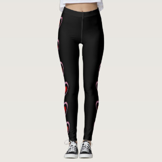 Cute Rose & Coeurs Rouges Leggings Valentine