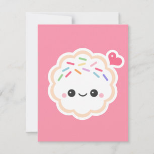 Cute Rose Cookie Anniversaire Invitations