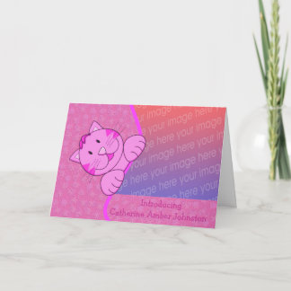 Cute rose Faire-part de naissance de chat