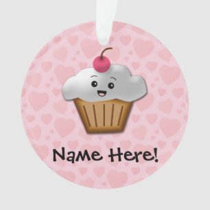 Cute Rose Kawaii Joyeux Visage Filles Cupcake