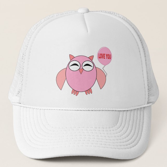 Cute Rose Love You Owl Casquette (Devant)