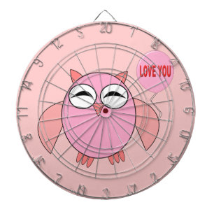 Cute Rose Love You Owl Cible de flechettes