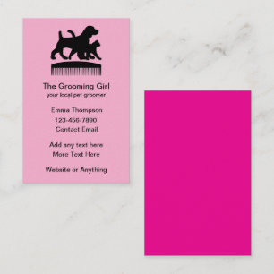 Cute rose Pet Grooming Thème Cartes de visite