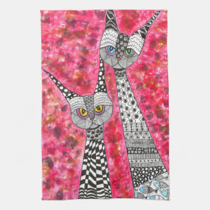 Cute rose Siamese Cat Illustration Serviette de cu