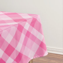 Cute Rosy Pink Plaid Motif Grande Nappe