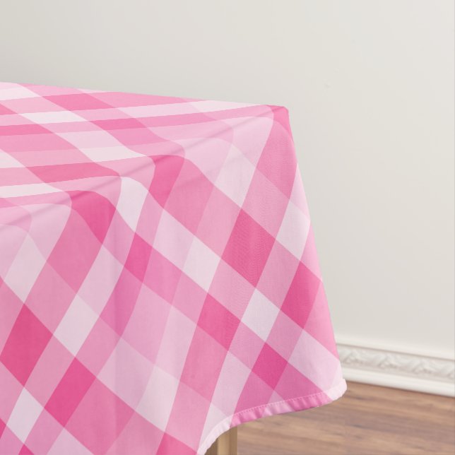 Cute Rosy Pink Plaid Motif petite nappe (In Situ)