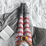 Cute Rouge & Blanc Leggings de Noël<br><div class="desc">Jolies pattes de Noël rouges et blanches.</div>