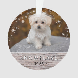 Cute Rustique Chien Chien Puppy Snowflake 2 Photo
