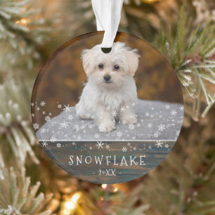 Cute Rustique Chien Chien Puppy Snowflake 2 Photo