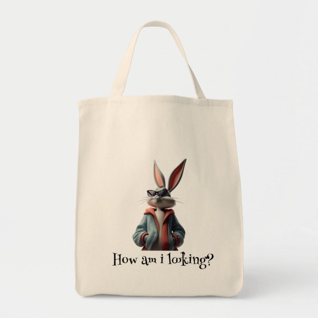 Cute Sac fourre-tout en toile Bunny (Devant)