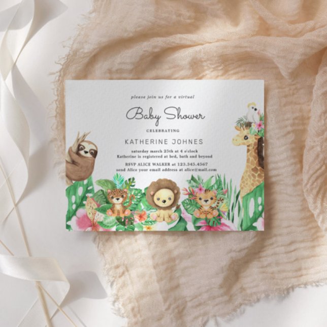 Cute Safari Animaux Baby shower Invitation (Créateur téléchargé)