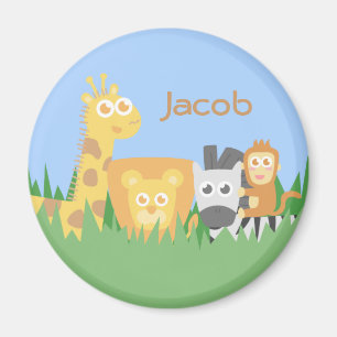 Cute Safari Animaux Enfants Magnet personnalisé