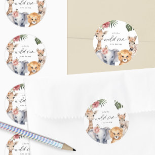 Cute Safari Bébé Animaux Fille Douche autocollants