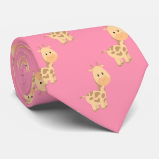 Cute Safari Giraffe Cravate rose