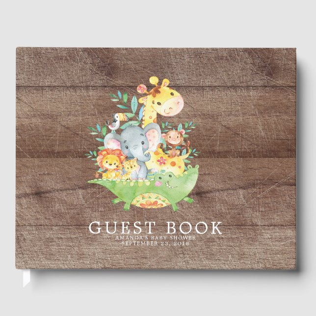 Cute Safari Jungle Baby shower Livre d'or (Recto)