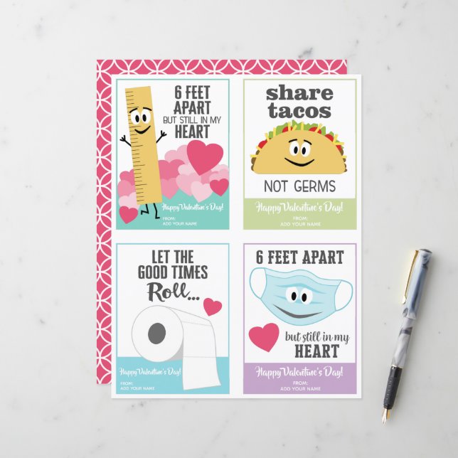 Cute salle de classe de fête de la Saint-Valentin  (Devant/Arrière en situation)