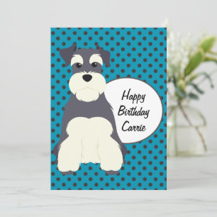 Cute Schnauzer et Pois Anniversaire