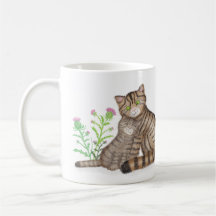Cute Scottish Wildcat and kitten mug