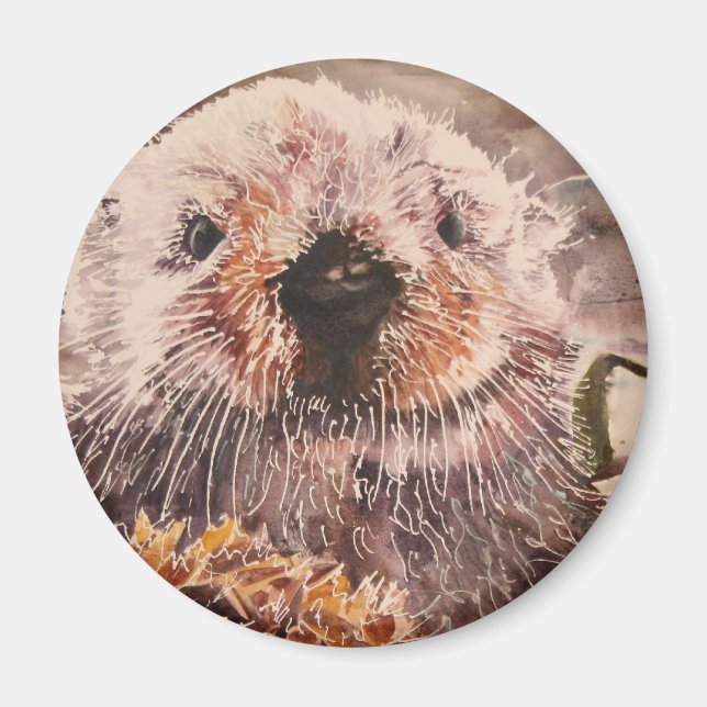 Cute Sea Otter Réfrigérateur Magnet Cadeau (Devant)