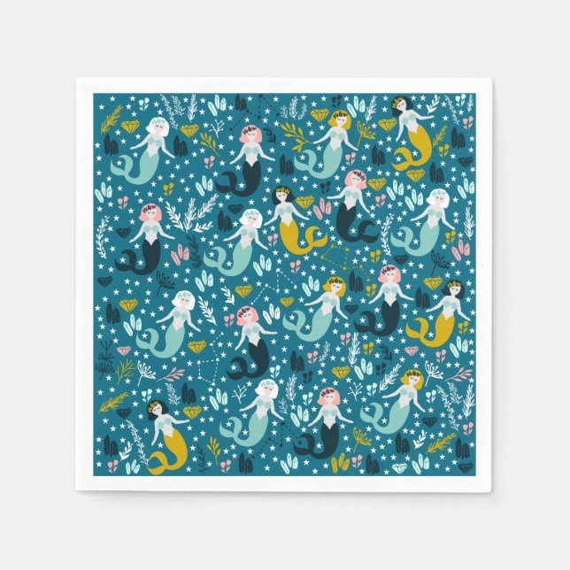 Cute serviette en papier sirène (Devant)