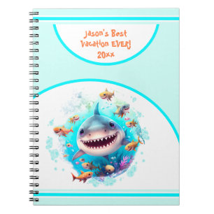 Cute Shark Summer Vacation Name Journal Carnet