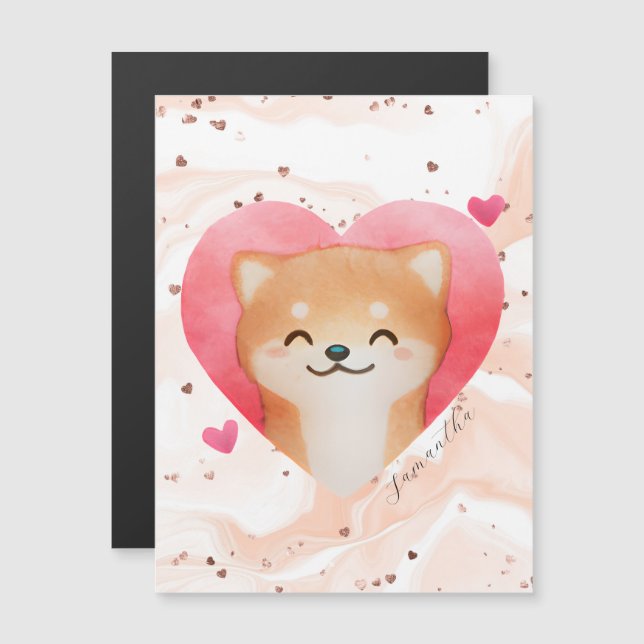 Cute Shiba Inu dans un coeur (Devant / Derrière)