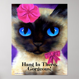 Cute Siamese Accroche Là Poster De Chat Peinture