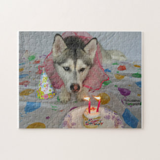 Cute Sibérien Husky Birthday Puzzle