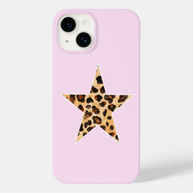 Cute simple Cheetah Print Star coque iphone rose (Verso)