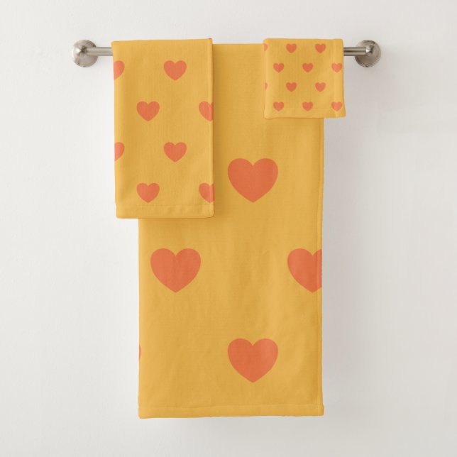 Cute simple Motif de coeur jaune et orange (En situation)