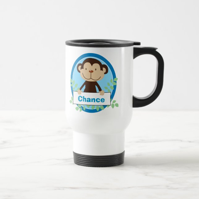 Cute Singe Personnalisé Voyage Coupe Mug (Droite)