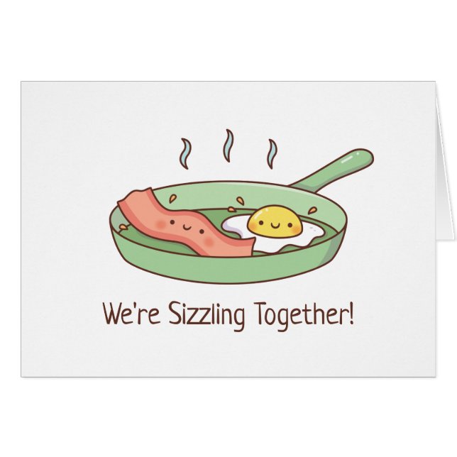 Cute Sizzling Together, Bacon et Oeuf Doodle (Devant horizontal)