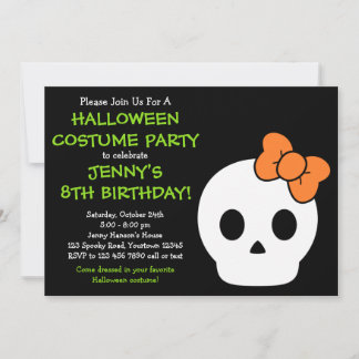 Cute SkullHalloween Invitation