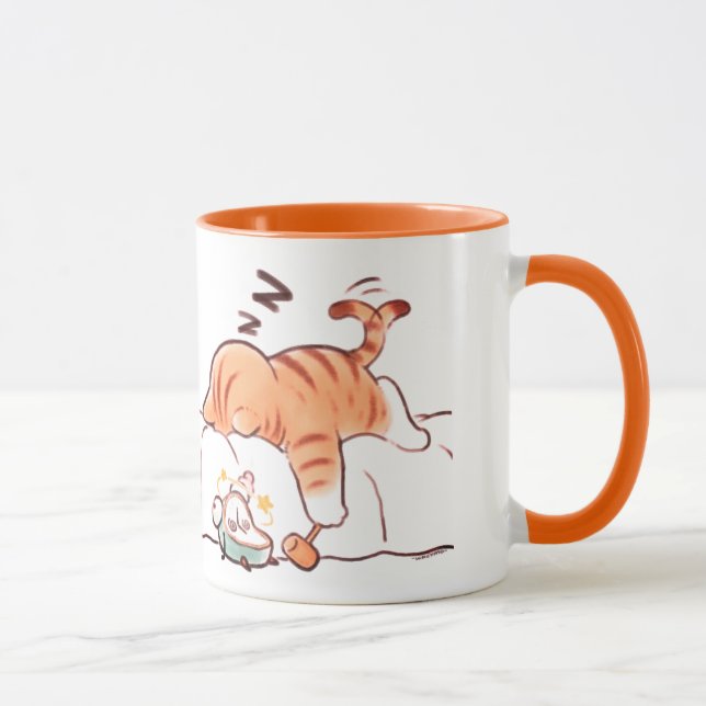 Cute Sleeping Orange Cat Coffee Mug funny orange (Droite)