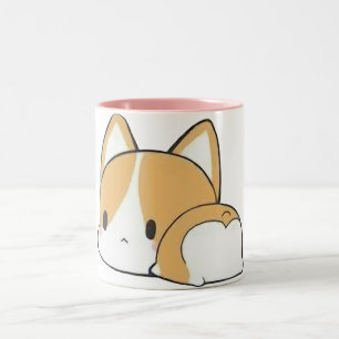 Cute Sleepy Corgi Mug - 2 Tone