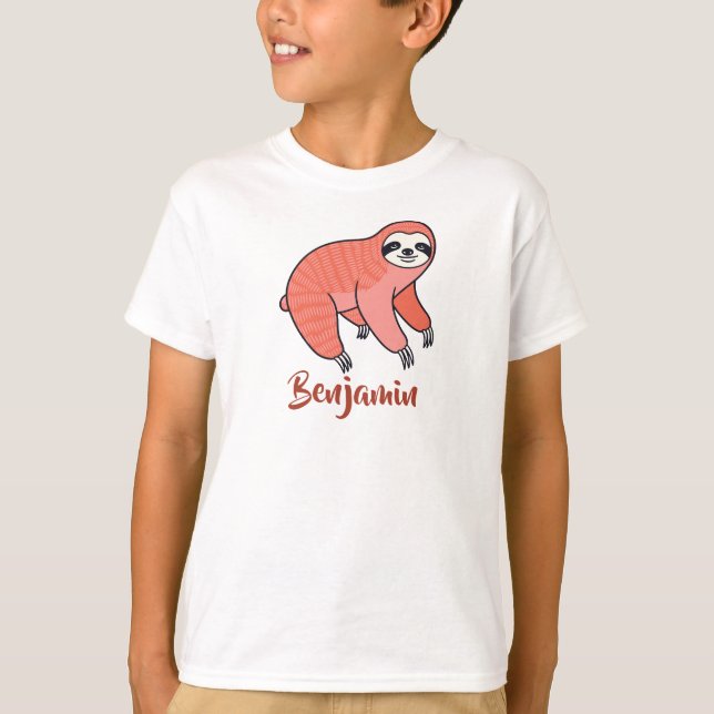 Cute Sloth Kids T-Shirt – Adorable Lazy Animal Tee (Devant)