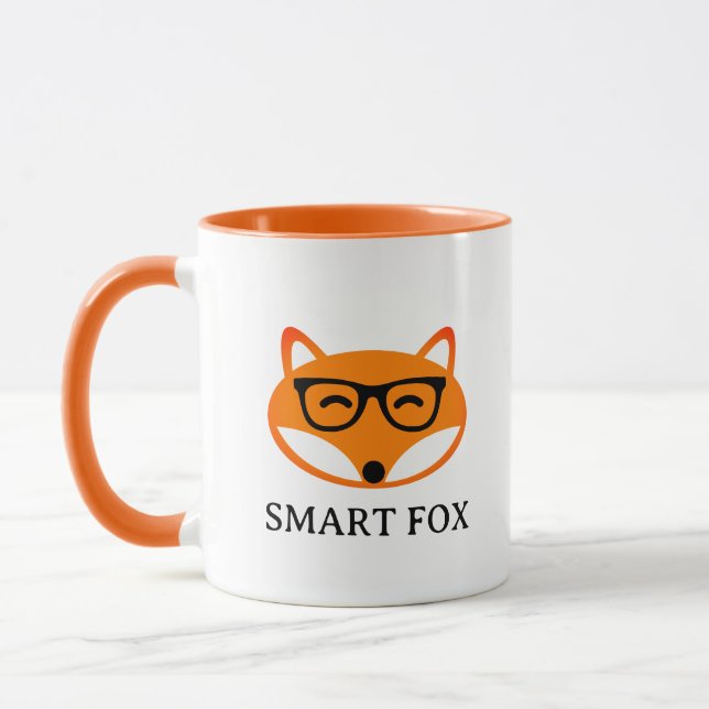 Cute smart fox with spectacles coffee Mug (Gauche)