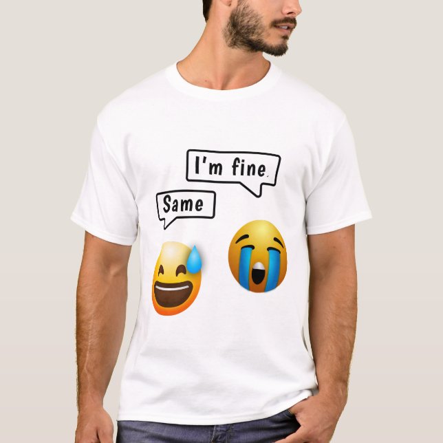 Cute Smiley Face Emoji Men’s T-Shirt (Devant)