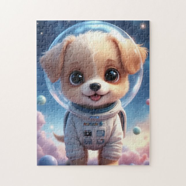 Cute Smiling Puppy Astronaut Jigsaw Puzzle (Vertical)