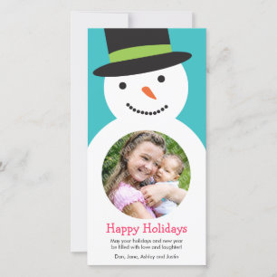 Cute Snowman Carte photo de vacances