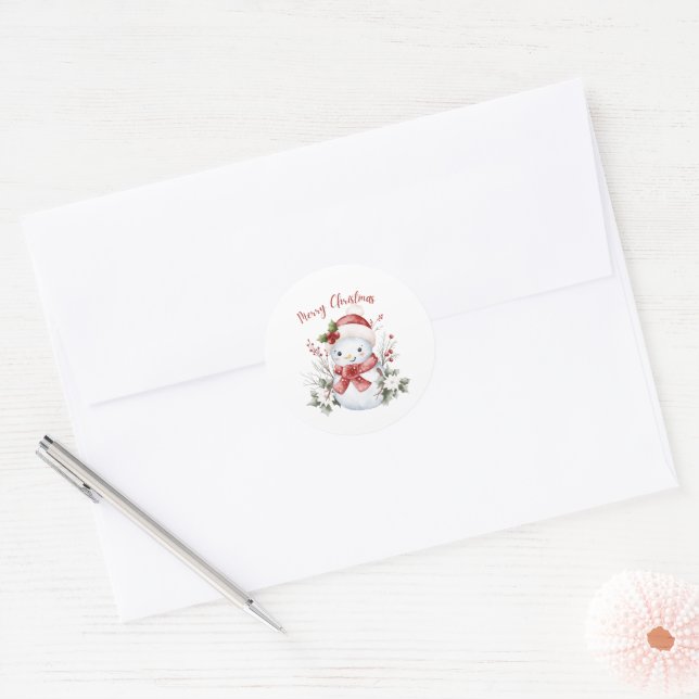 Cute Snowman Christmas Sticker (Enveloppe)
