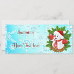 Cute Snowman et Crystal Snowflakes Invitation<br><div class="desc">Flammes de neige en cristal et mignonne bébé arrière - plan de neige pour les vacances de Noël</div>