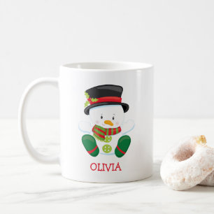 Cute Snowman Mug de Noël personnalisé