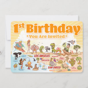 Cute SoCal 1er Anniversaire Invitation