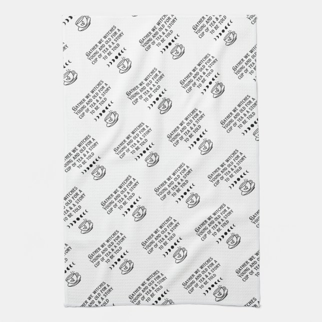 Cute Sorcière Thé blanc Collant Serviette de cuisi (Vertical)