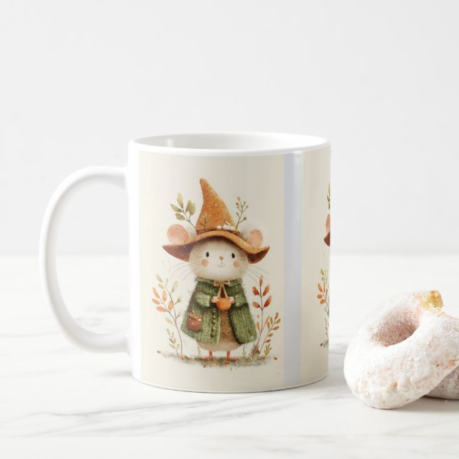 Cute Souris Café Mug - Cosy Animal Art (Avec donut)