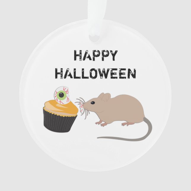 Cute souris manger Halloween Eyeball Cupcake (devant)